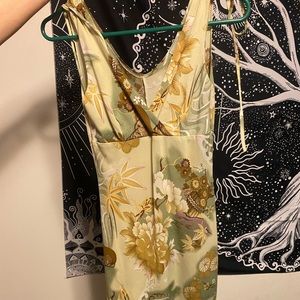 janette brand light green dress